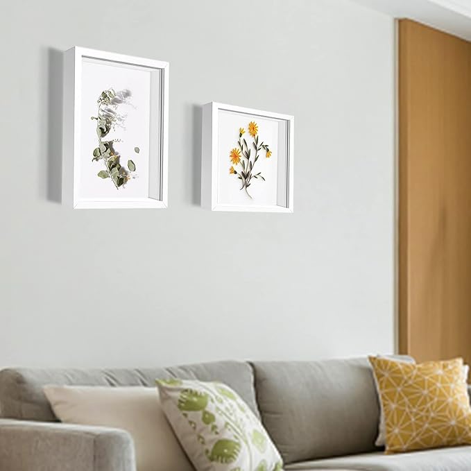 8x8 White Shadow Box Frame Display Case - Image 5