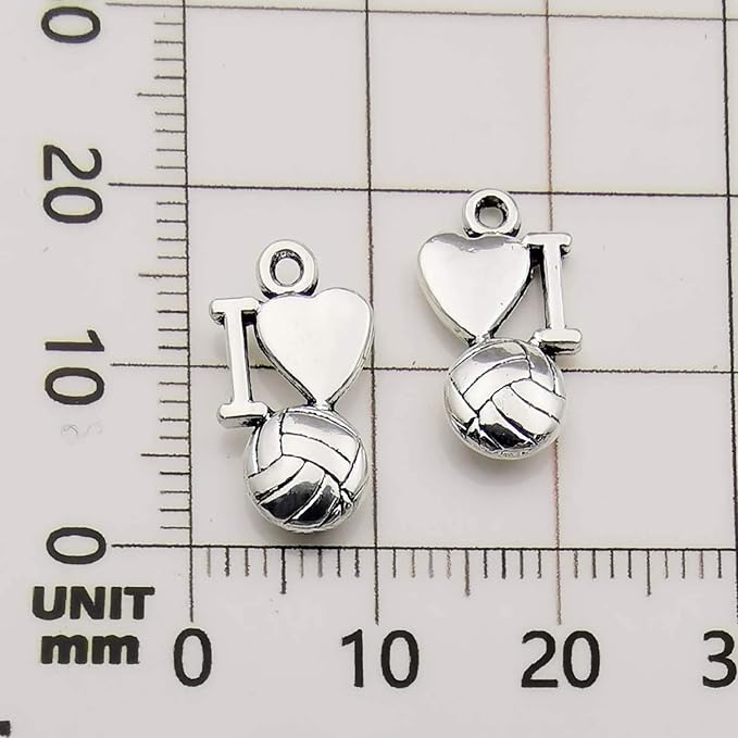 Youdiyla 45 Volleyball Charms Collection, Bulk I Love Sport Volleyball Girl - Image 6