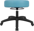 Chair Master 17" Round Vinyl Fabric Stool, Table Height, 360 deg Level Activation, Heavy Duty, Lab, Medical, Garage, Home, Spa, Cleanroom (Standard Nylon, Aqua)