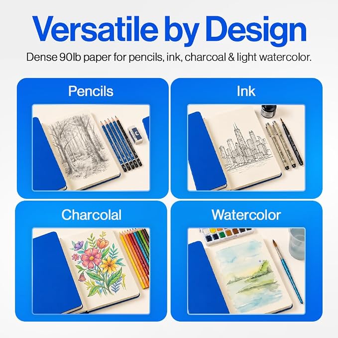 Leda Art Supply Aegean A5 Sketchbook, 160 Pages, Smooth Cream Drawing Paper - Image 5