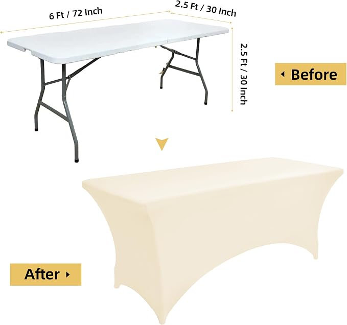 6-Pack 6ft Spandex Table Covers - Image 7