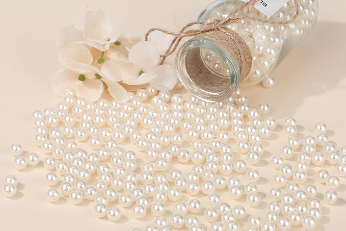 DUQGUHO 8mm Pearls for Crafting Pearl Beads for Jewelry Making Plastic Beads - Image 7