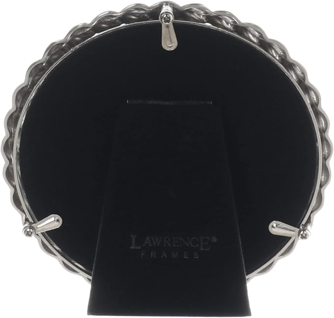 Lawrence Frames Metal Frame, Rope Design, Brushed Nickel, 4x4 Round - Image 4