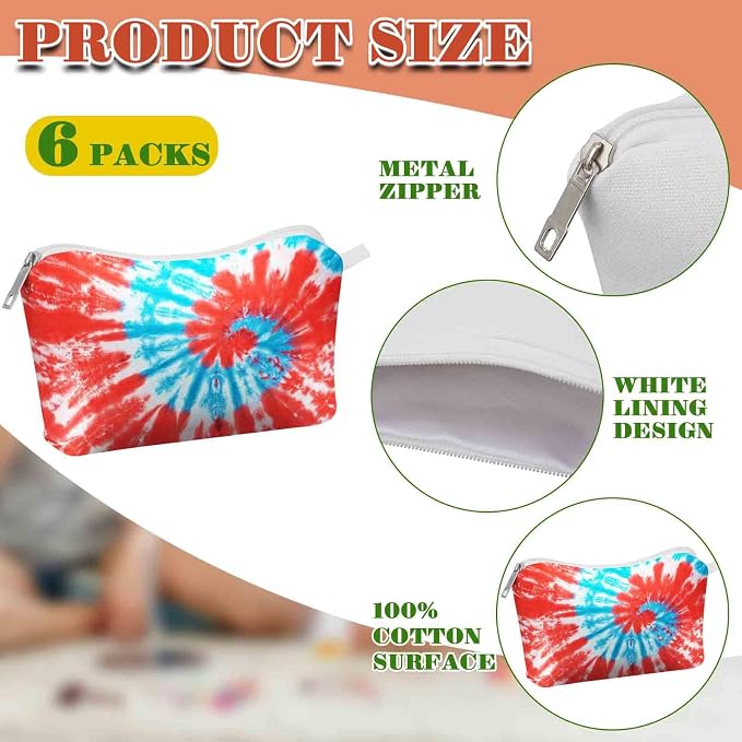 Silkfly 6 Pcs White Cotton Makeup Bags - Image 3