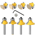 1/4Shank 4pcs Corner Rounding Bit Set(5/16" 3/16" 1/4" 1/8" Radius 4Pcs) Corner Rounding Edge-Forming Roundover