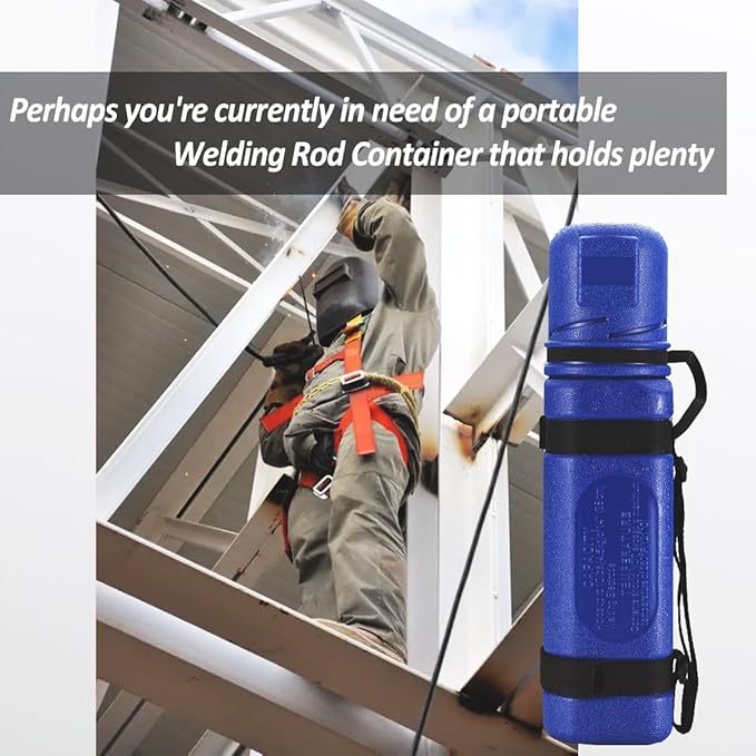 4 Pack, 14" Rod Storage Container Tube - Chanharm Blue Holder Canister for 10LB SMAW Welding Stick Electrode