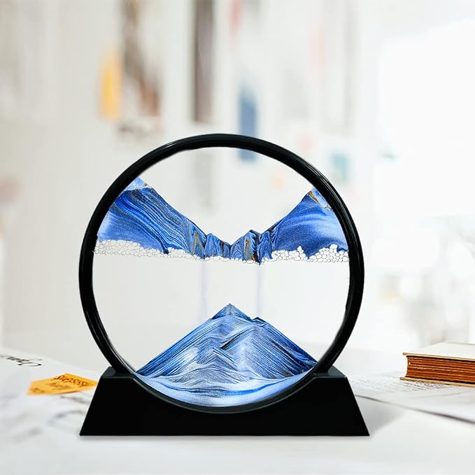 Aoderun Moving Sand Art Picture Round Glass 3D Deep Sea Sandscape in Motion - Image 3