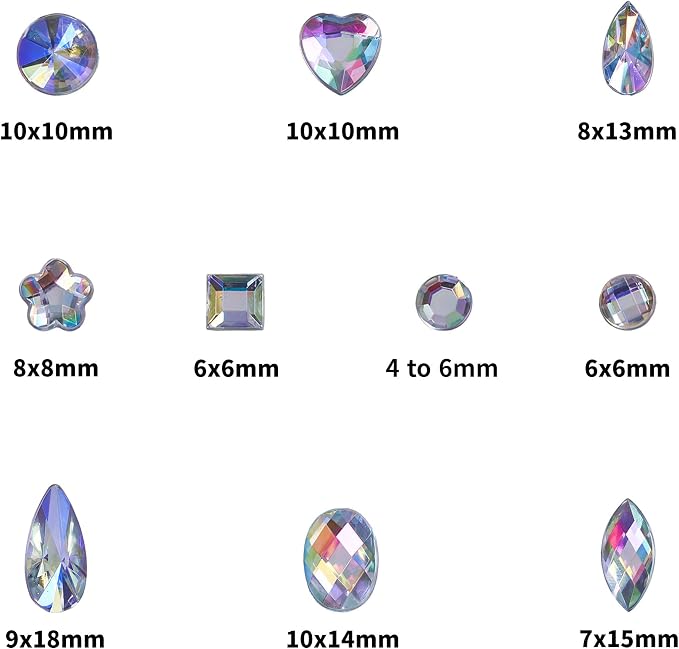 1000 Pcs Crystal AB Colorful Jewels Gems - Image 2