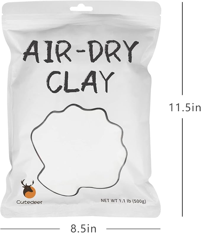 Cutedeer White Air Dry Clay, 1.1lb Foam Modeling Clay, Soft Squishy Molding - Image 5