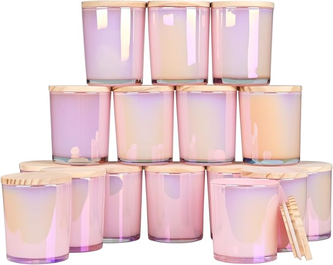 SHOWIN Thick Candle Jars for Making Candles 16 Pcs, 7 OZ Empty Jars by Showin