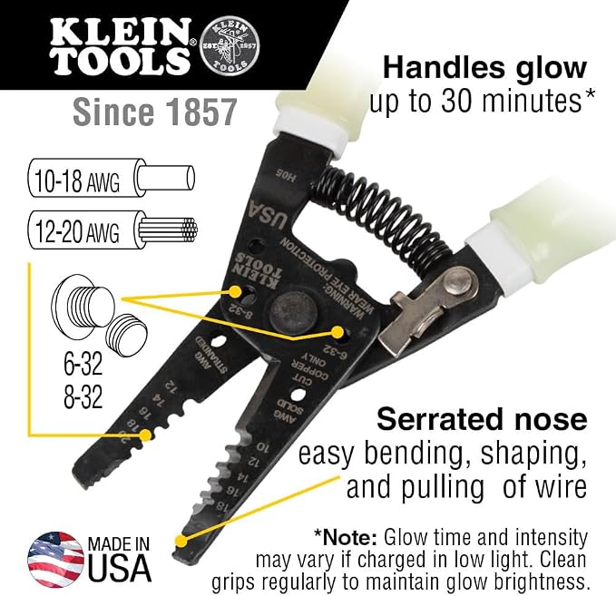 Klein Tools 11055GLW Wire Stripper / Cutter, Made in USA, Klein-Kurve Stripper - Image 2
