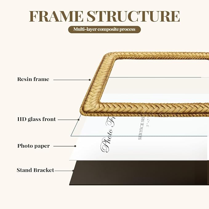 8x10 Gold Picture Frame, Ornate Resin Photo Frame - Image 6