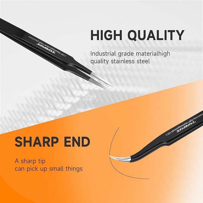 TOWOT 5 PCS Precision Tweezers Set, Premium Anti-static Stainless Steel - Image 2