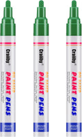Green Paint Markers, 3 Pack Oil-Based Waterproof Quick Dry Permanent Paint Pen by Craiiby