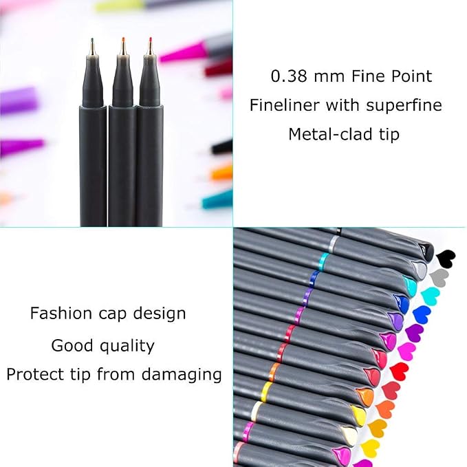 iBayam Fine Tip Pens, Micron Point 0.38mm, Note-Taking Journaling | Smooth - Image 3