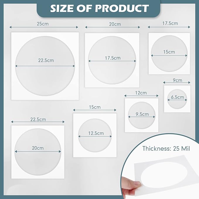 Teling 14 Pieces Large Stencil for Painting on Wood Plastic 5 Point Template - Image 2