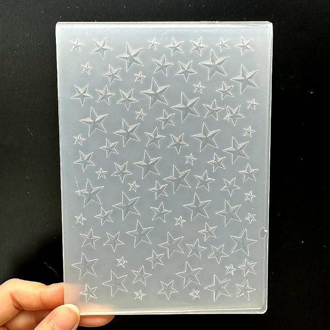 3D Plastic Embossing Folder Template Stereoscopic Stars Texture A6 Size - Image 4