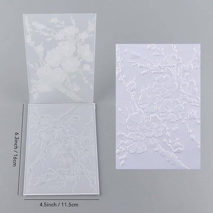3D Embossing Folder for Card Making Embossing Flower Blossom Floral Plastic - Image 3