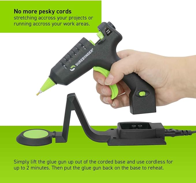 Surebonder Cordless/Corded High-Temperature Mini Hot Glue Gun - Image 3