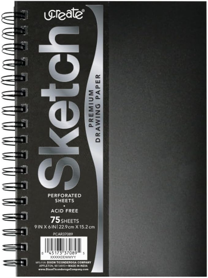 UCREATE Poly Cover Sketch Book, Heavyweight, 70 lb., Side Spiral Bound - Image 2