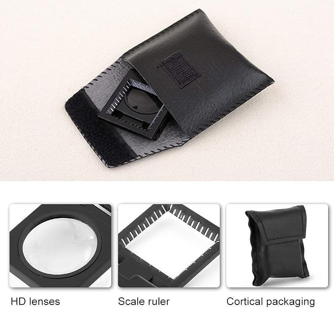 Three- Folding Magnifier with Scale 10X Magnifiation Optical Lens 28mm Three - Image 3