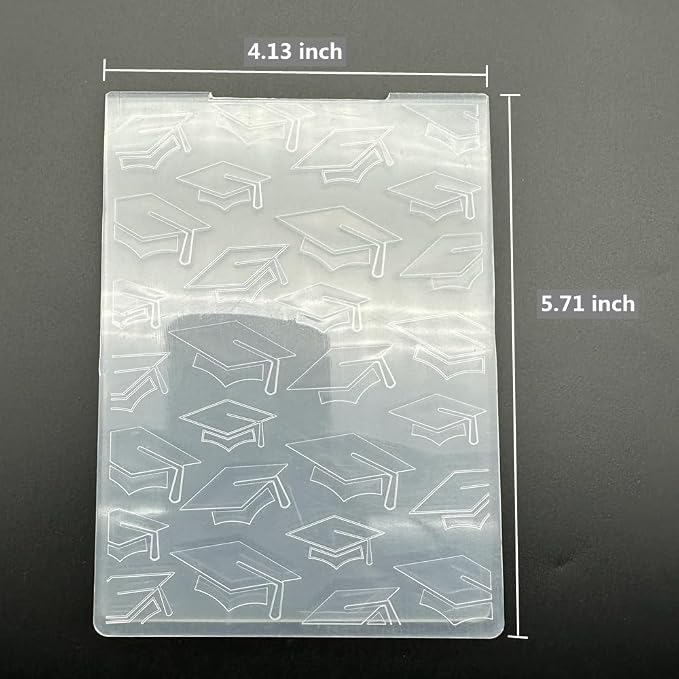 3D Plastic Embossing Folder Template Graduation Doctoral Hat Texture 4.13x5.71 - Image 3