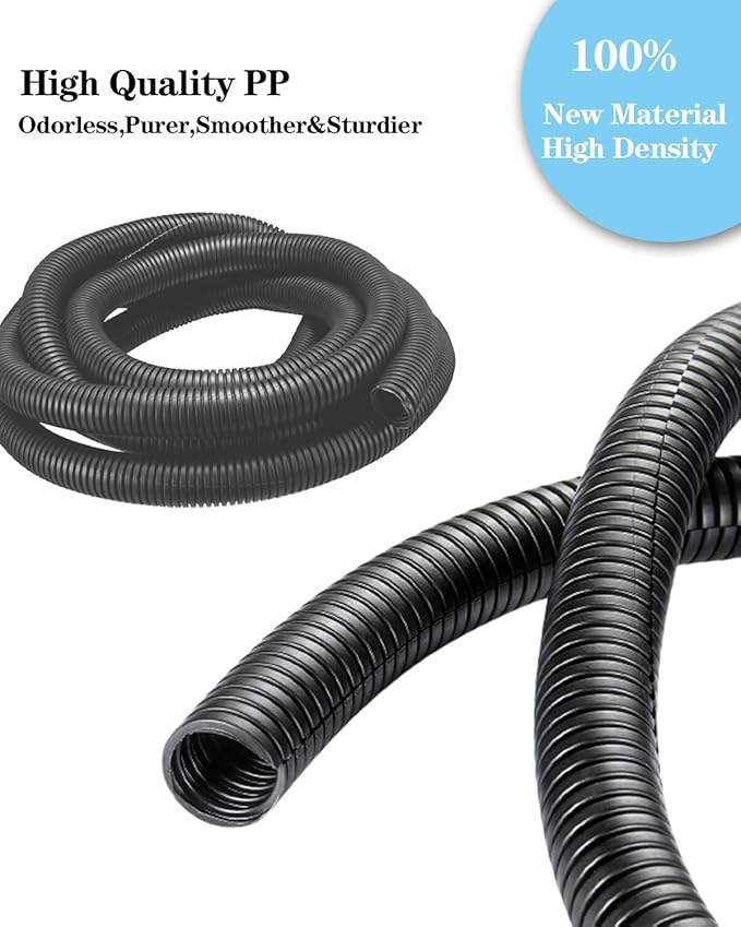 1/4 Inch Wire Loom Split Tubing - 50ft Cord Protector Electric Wires Covers, Automotive Wire Flexible Conduit, Plastic Wire Cover
