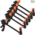 6 Pack 6 Inch Bar Clamp, Quick Grip Clamp with 12 Inch Spreader, Flexible One-Handed Ratchet Bar Clamp for Woodworking