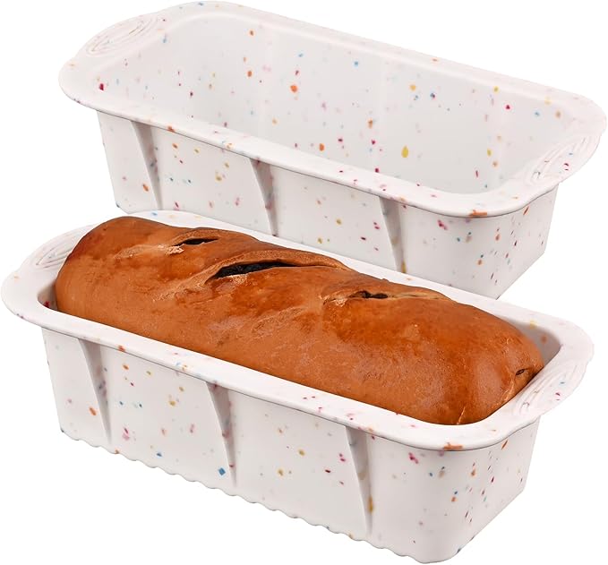 Sakolla 2 Pack Silicone Bread Loaf Molds, Nonstick Easy Release Rectangle by Sakolla
