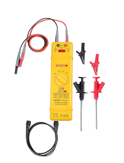 PINTECH High Voltage Differential Active Probe 1600V, 65MHz, 20X/50X/200X Attenuation Rate, 5.4ns Rise Time Oscilloscope Probe DP-65Pro