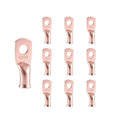 10pcs 6 AWG-1/4”(M6) Ring Terminals 6 Gauge Copper Wire Lugs Battery Cable Ends Heavy Duty Battery Cable Terminal Connectors