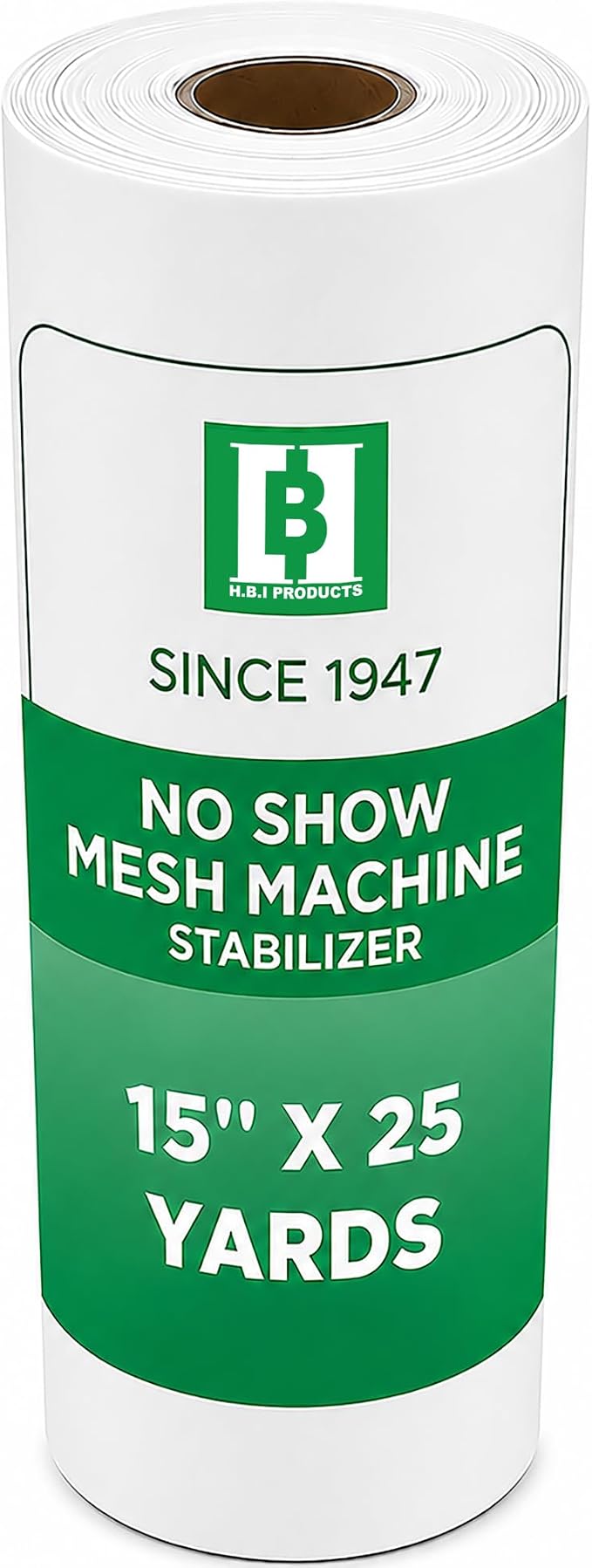 H.B.I. Products No Show Mesh Machine Embroidery Stabilizer White Invisible Cut by HBIHBIPRODUCTS