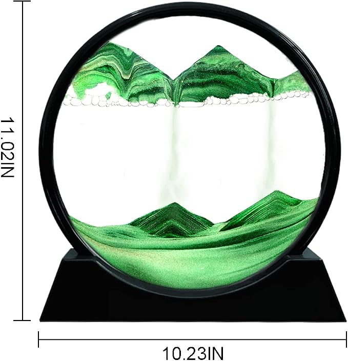 Muyan Moving Sand Art Picture Sandscapes in Motion Round Glass 3D Deep Sea Sand - Image 2