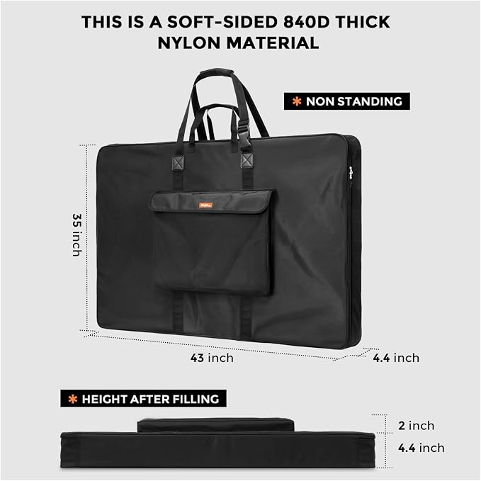Nicpro Large Art Portfolio Bag 35 x 43 Inches Waterproof Nylon Artist Storage - Image 2