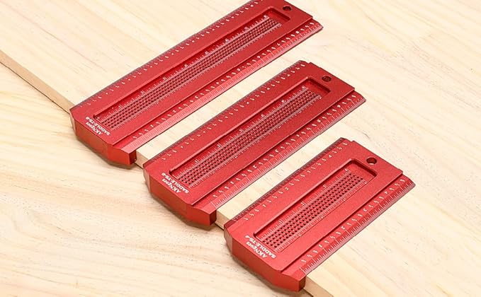 Woodworking Scriber Saddle T-Square Ruler 8in, for Carpenter Work, Layout and Measuring Tools
