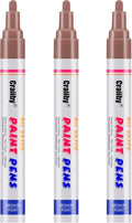 Brown Paint Markers, 3 Pack Oil-Based Waterproof Quick Dry Permanent Paint Pen by Craiiby