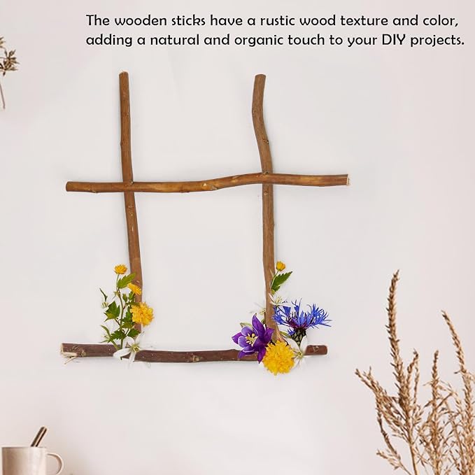 50Pcs Natural Twigs, Driftwood Branches, Unfinished Timber Rods - Image 5