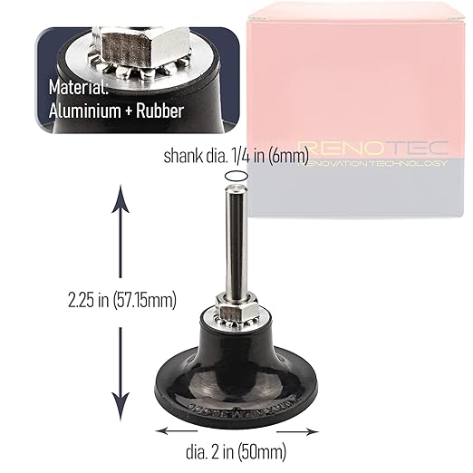 2" Pad Holder for Sanding Discs, Hard Rubber, TR System, 10 Pcs Pack