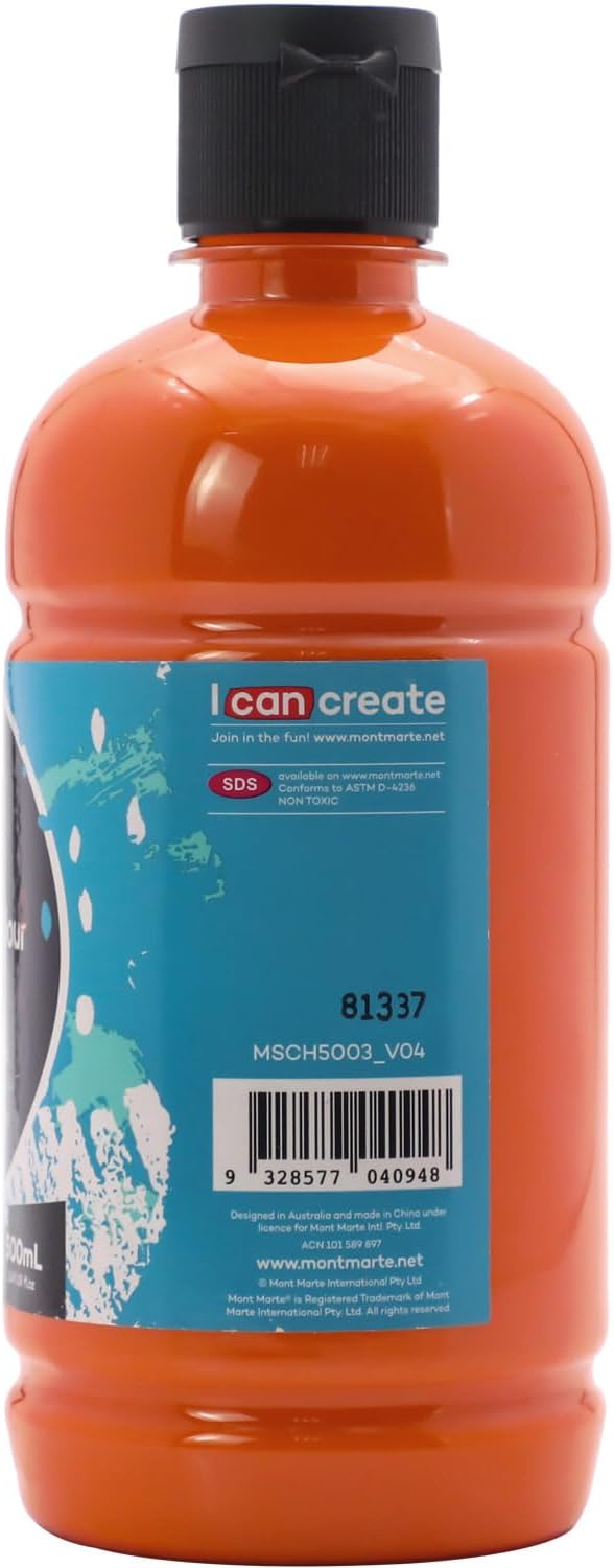 Mont Marte Signature Orange Acrylic Paint, Semi-Matte Finish, Suitable - Image 3