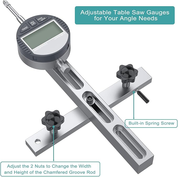 HDLNKAK Table Saw Digital Dial Indicator Gauge, for Aligning and Calibrating Work Shop Machinery Like Table Saws, Band Saws and Drill Presses