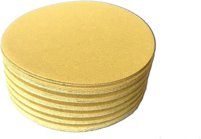 Starcke 6 Inch Gold Hook and Loop Grip Sanding Discs (50 Pack, 40 Grit)