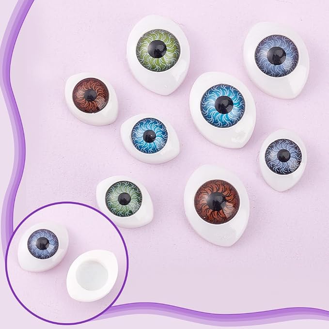 AHANDMAKER 80 pcs Half Round Doll Eye, Plastic Doll Craft Eyes Scary Eyes - Image 4
