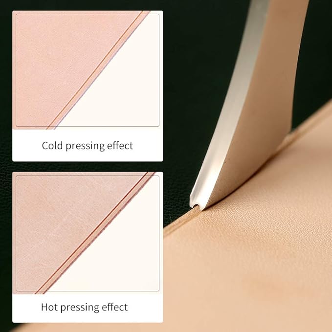 UOOU Leather Edge Creaser,1.5mm Professional Leather Tool,Edge Creaser Stainless Steel Red Wood Handle Tool for Beginners DIY Leather Craft