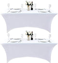 2-Pack 8ft White Spandex Table Covers by Unknown