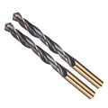 Drill Bit, 10.5mm Cutting Diameter, 4341 HSS Gold and Black 118° Cutting Angle Number Jobber Bits - (Applications: for Drilling Soft Metal Plastic Wood), 2-Pieces