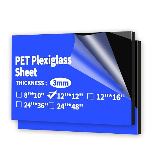 Art3d 1/8" Thick Plexiglass Sheets in Black by Art3d