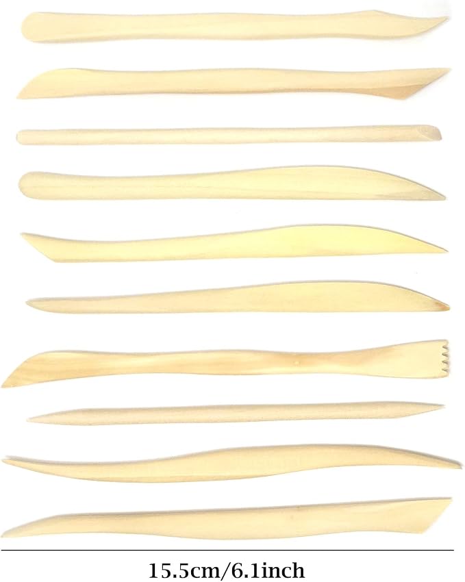 Honbay 10-Piece Double Ended Wooden Mini Modeling Tools Clay Sculpture Tools - Image 2