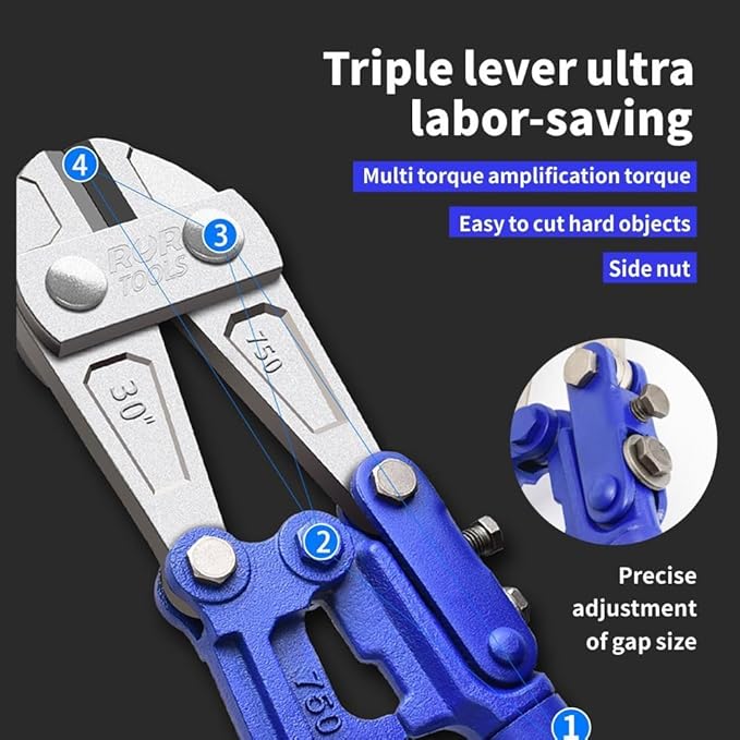 8-inch Mini Bolt Cutters – Wire Cutters Heavy Duty & Cable Shears for Crafting, DIY, and Electrical Work. Durable Steel Blades Wit (Blue, 8-inch)