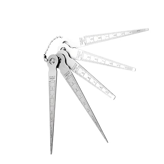 Metal Ruler-Style Feeler Gauge Set - 10 Blades Stainless Steel Gap Measuring Tool (0.04-0.40" & 1-10mm), 0.001" Accuracy for Valve/Spark Plug
