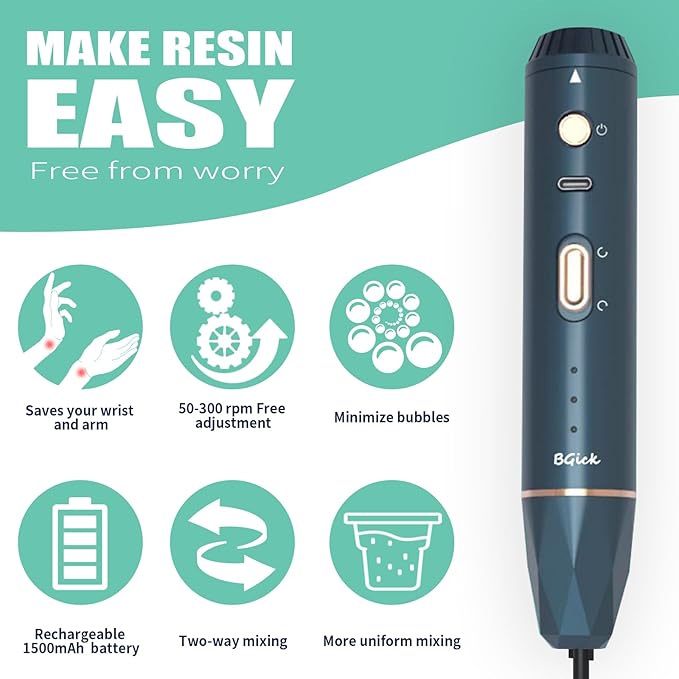 Upgraded Resin Mixer, Handheld Rechargeable Mixer - Image 2